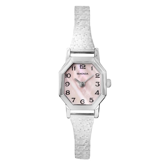 Sekonda Mila Pink Mother of Pearl Ladies Silver Tone Expander Bracelet Watch