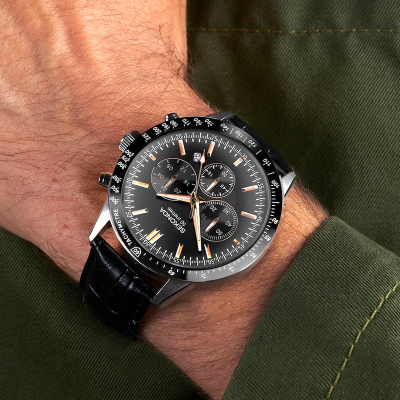 Main Image 7 of Sekonda Velocity Men's Chronograph Black Watch