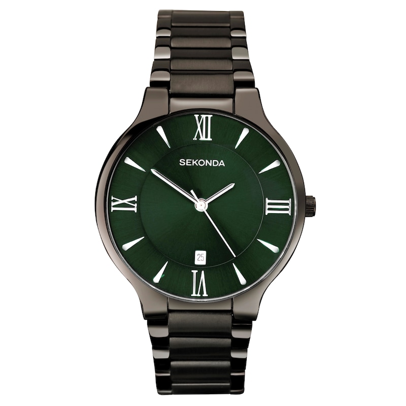 Main Image 1 of Sekonda Wilson Men's Sunray Gunmetal Grey Case Green Dial Watch