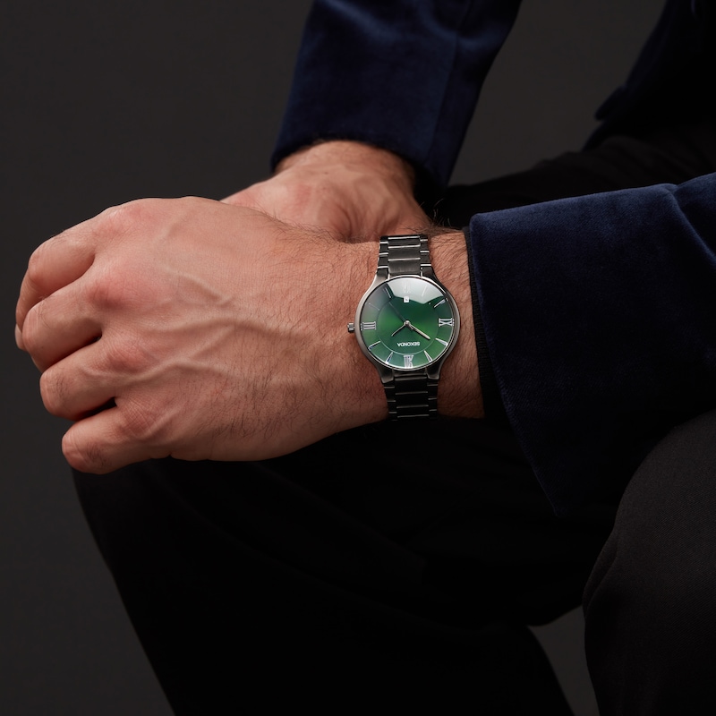 Sekonda Wilson Men's Sunray Gunmetal Grey Case Green Dial Watch