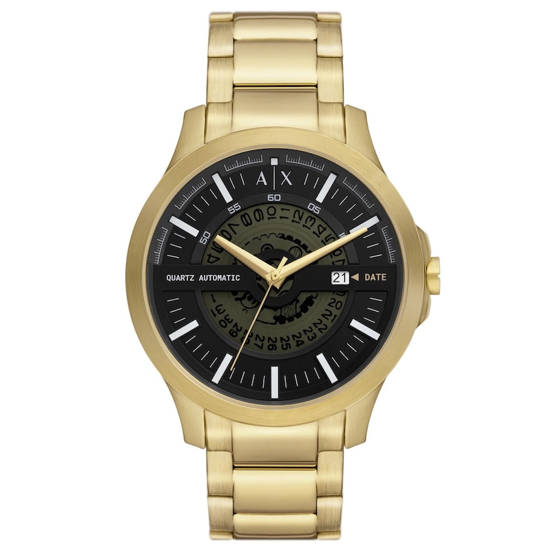 Main Image 1 of Armani Exchange Men's Black Dial Gold Tone Bracelet Watch