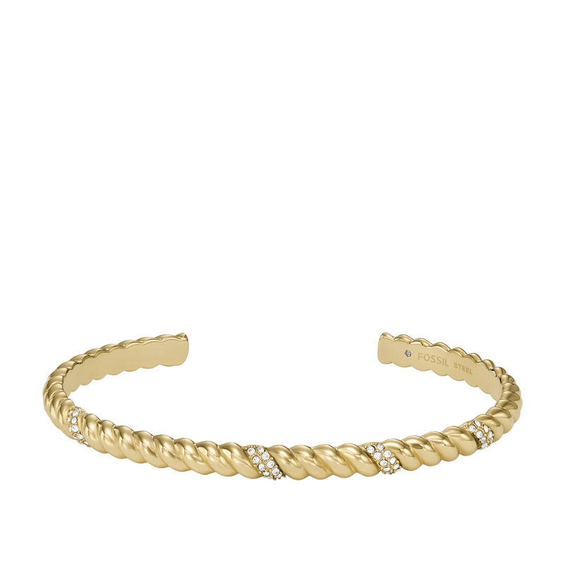Main Image 1 of Fossil Vintage Gold Tone Steel Twist Cuff Bracelet