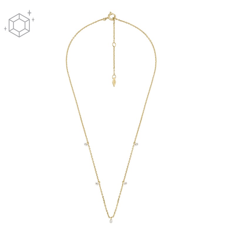 Main Image 1 of Fossil Sadie Shine Bright 14ct Gold Plated Drop Necklace