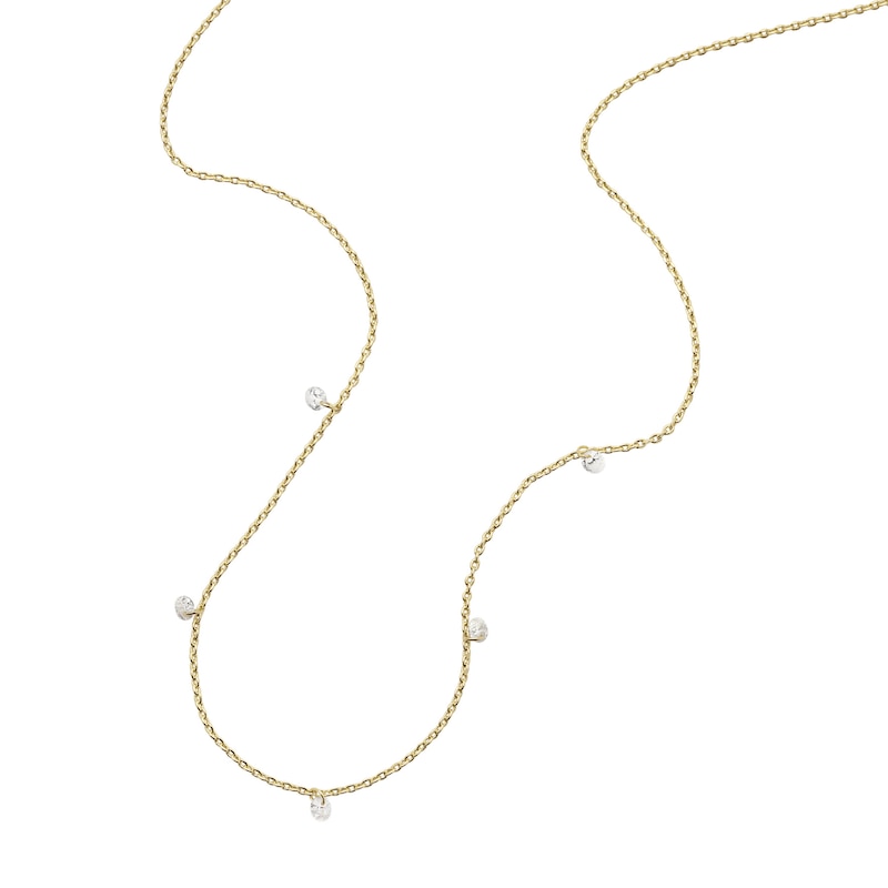 Main Image 3 of Fossil Sadie Shine Bright 14ct Gold Plated Drop Necklace