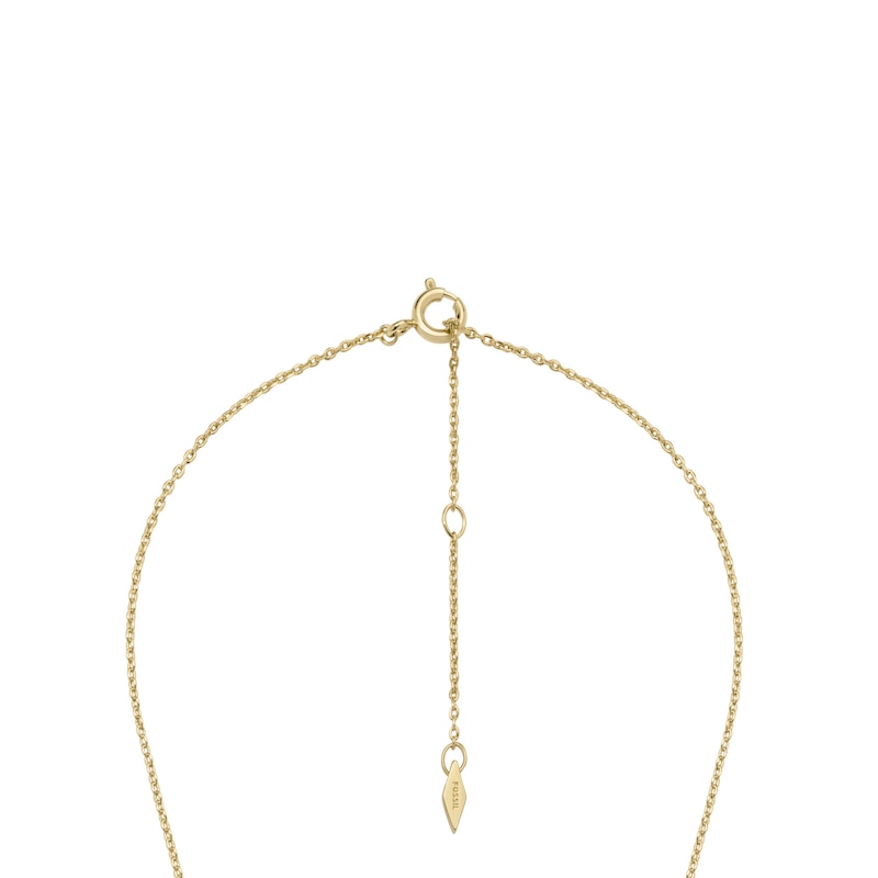 Main Image 4 of Fossil Sadie Shine Bright 14ct Gold Plated Drop Necklace