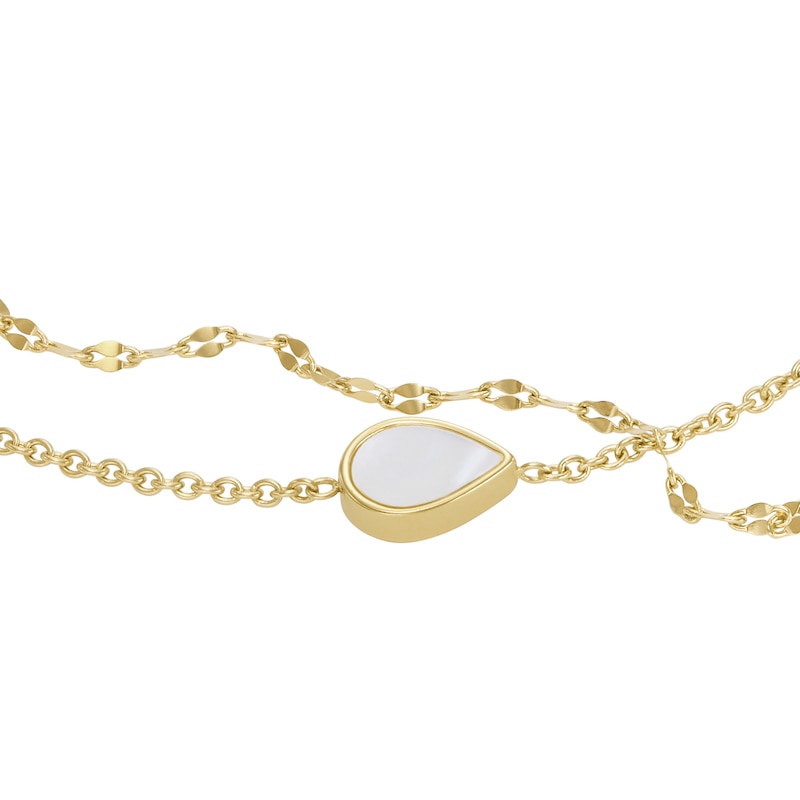 Main Image 2 of Fossil Teardrop White Mother Of Pearl Chain Bracelet