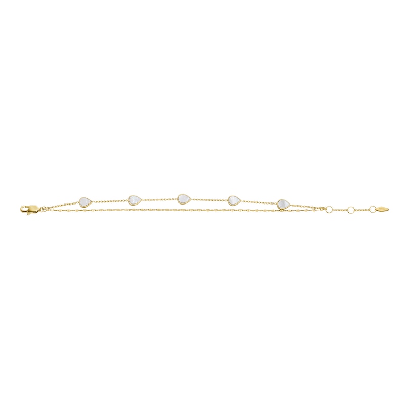 Main Image 4 of Fossil Teardrop White Mother Of Pearl Chain Bracelet