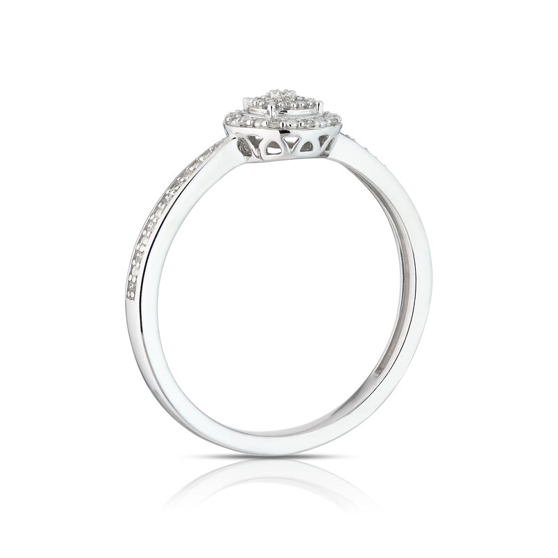 Main Image 3 of Sterling Silver 0.08ct Total Diamond Round Cluster Ring