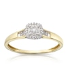 Thumbnail Image 1 of 9ct Yellow Gold Diamond Halo Cushion Ring