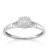 Thumbnail Image 1 of 9ct White Gold 0.04ct Total Diamond Cushion Ring