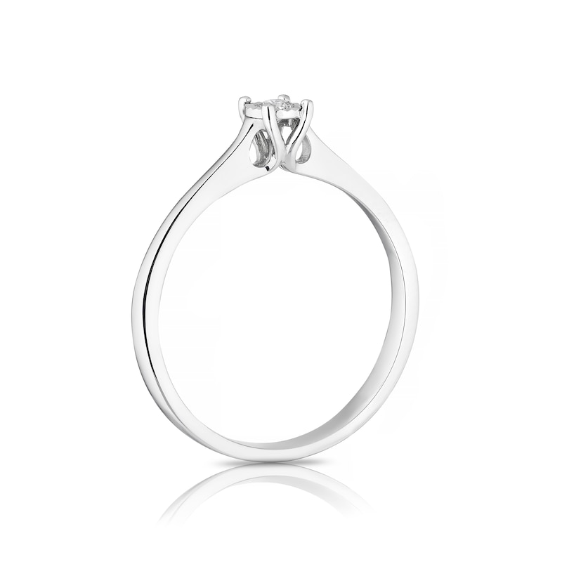 Main Image 3 of Sterling Silver 0.03ct Diamond Illusion Set Solitaire Ring