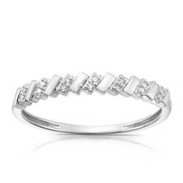 9ct White Gold 0.02ct Total Diamond Pavé Eternity Ring