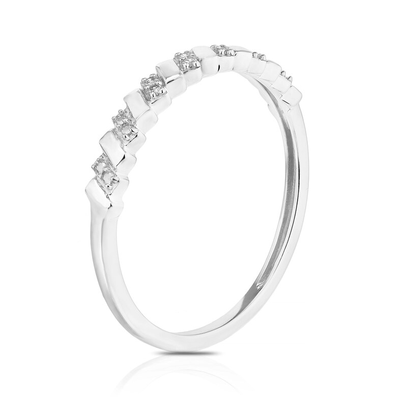 Main Image 2 of 9ct White Gold 0.02ct Total Diamond Pavé Eternity Ring