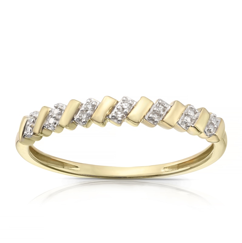 Main Image 1 of 9ct Yellow Gold 0.02ct Total Diamond Pavé Eternity Ring