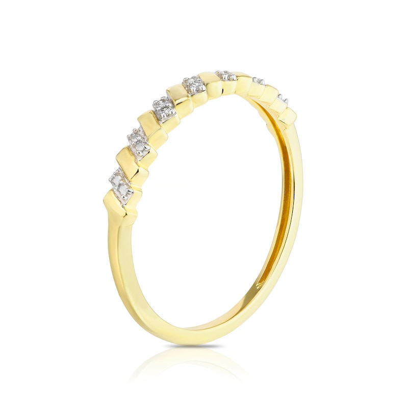 Main Image 2 of 9ct Yellow Gold 0.02ct Total Diamond Pavé Eternity Ring