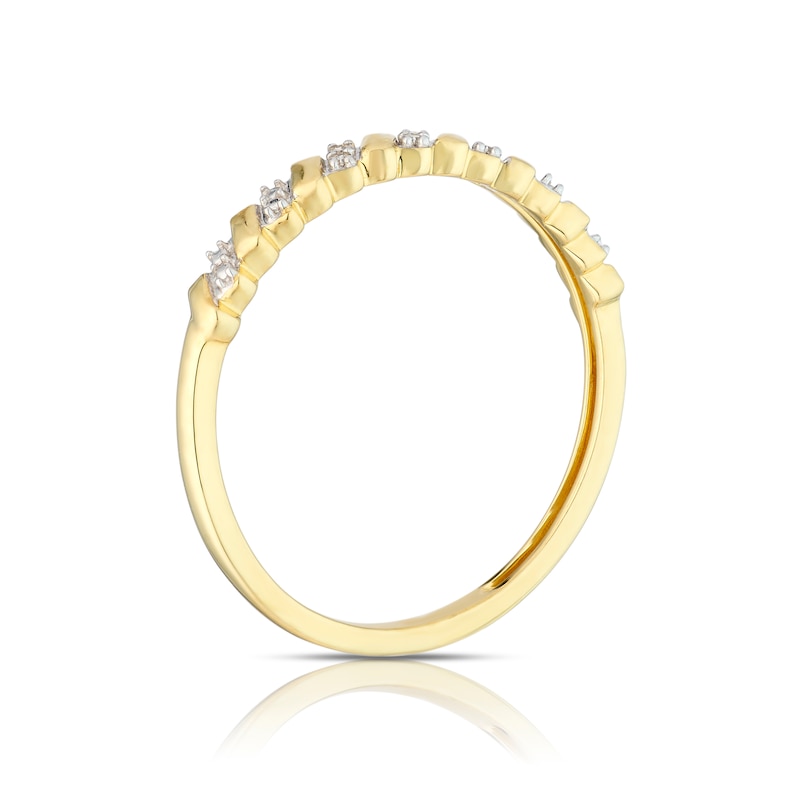 Main Image 3 of 9ct Yellow Gold 0.02ct Total Diamond Pavé Eternity Ring
