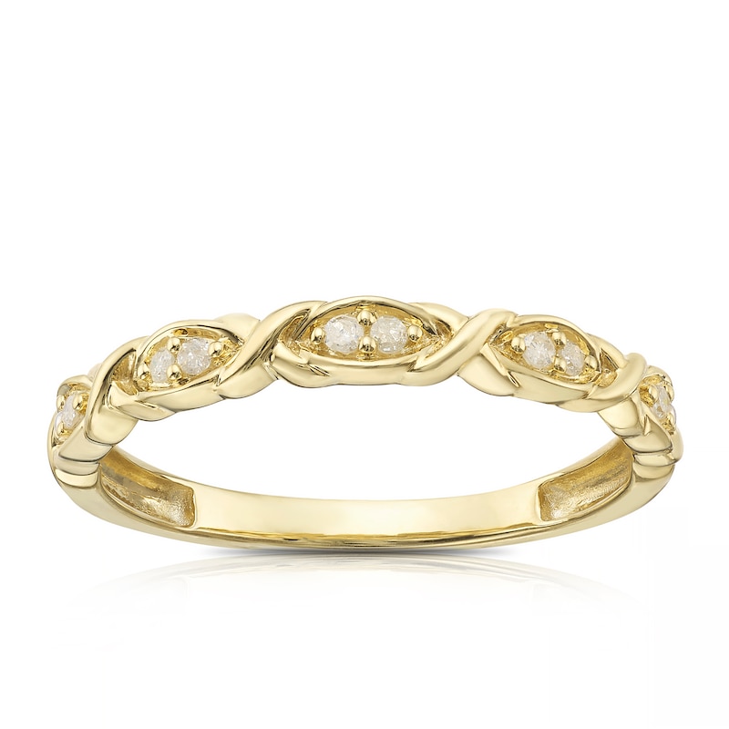 Main Image 1 of 9ct Yellow Gold 0.05ct Diamond Eternity Ring