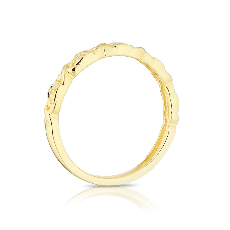 Main Image 3 of 9ct Yellow Gold 0.05ct Diamond Eternity Ring