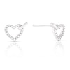 Thumbnail Image 0 of Sterling Silver Diamond Heart Stud Earrings