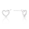 Thumbnail Image 1 of Sterling Silver Diamond Heart Stud Earrings