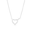 Thumbnail Image 1 of Sterling Silver Diamond Heart Necklace