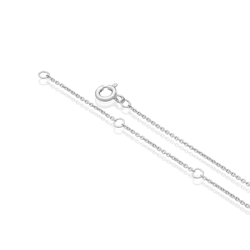 Main Image 3 of Sterling Silver Diamond Heart Necklace