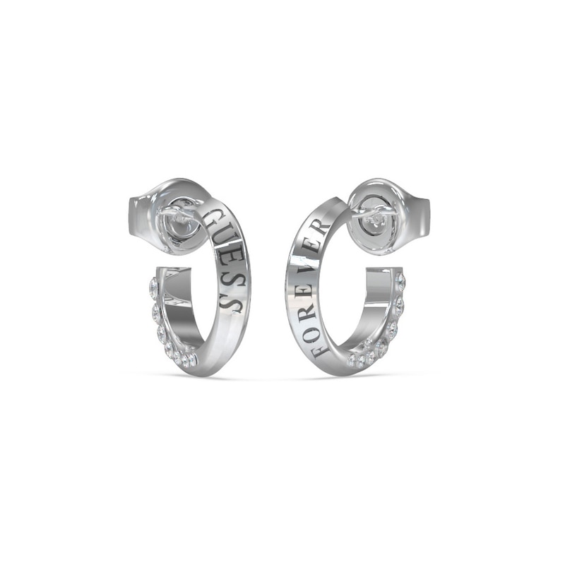 GUESS Mini Forever Links Rhodium Plated Crystal Earrings