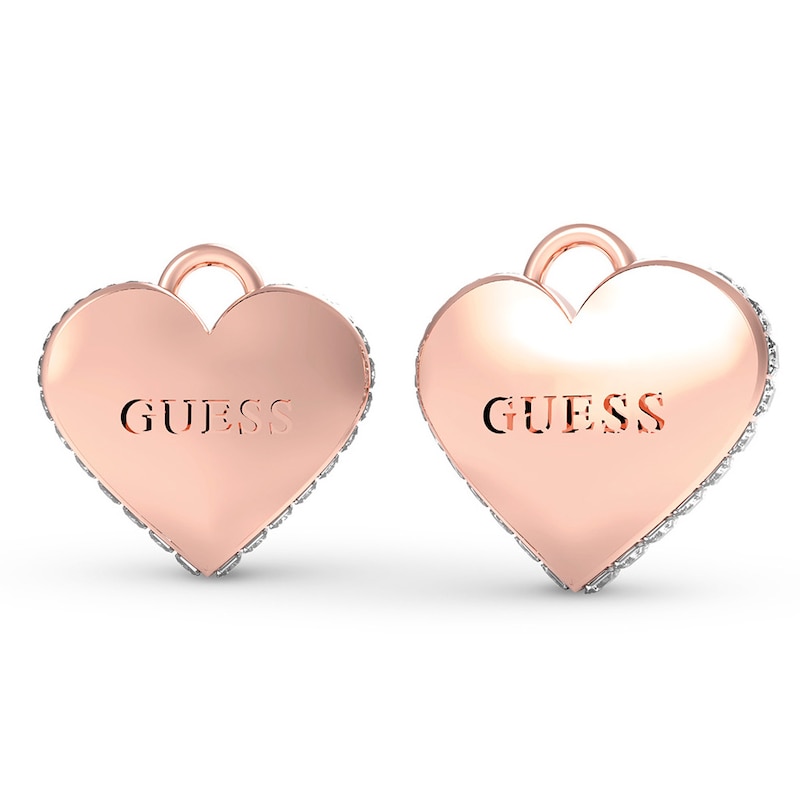 GUESS Falling in Love Rose Gold Plated Crystal Earrings