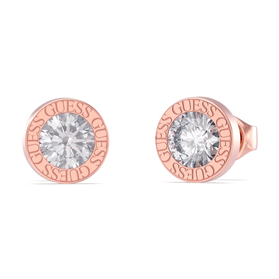 GUESS Color My Day Rose Gold Plated Crystal Stud Earrings