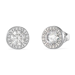 GUESS Color My Day Rhodium Plated Crystal Stud Earrings