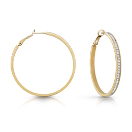 GUESS Color My Day Gold Plated Crystal Hoop Earrings