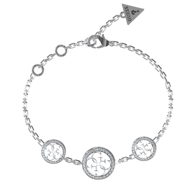 Main Image 1 of GUESS Life In 4G Rhodium Plated Crystal Chain Bracelet