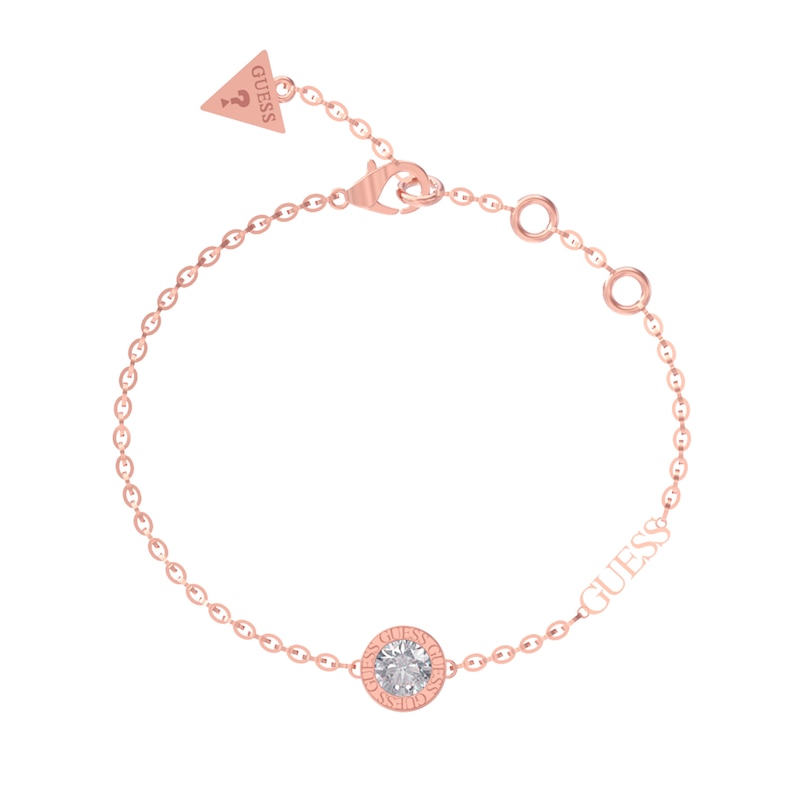 GUESS Color My Day Rose Gold Plated Crystal Chain Bracelet