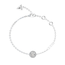 GUESS Color My Day Rhodium Plated Crystal Chain Bracelet