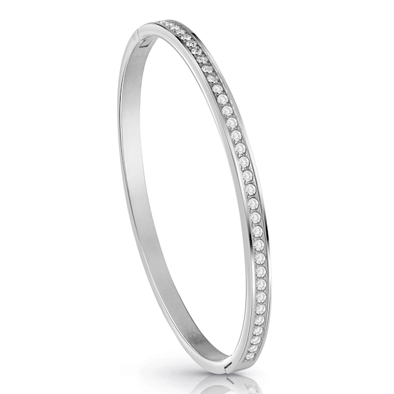 GUESS Color My Day Rhodium Plated Crystal Bangle