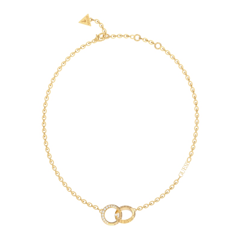 GUESS Mini Forever Links Gold Plated Crystal Chain Necklace