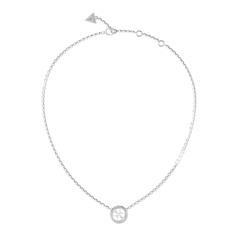 GUESS Life In 4G Rhodium Plated Crystal Necklace