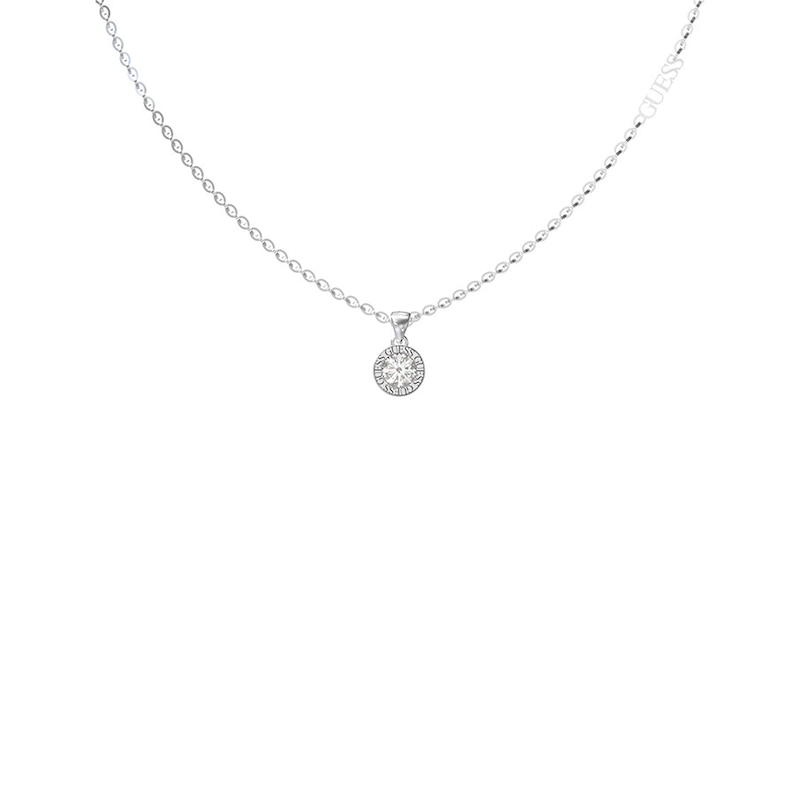 Main Image 1 of GUESS Color My Day Rhodium Plated Crystal Chain Necklace