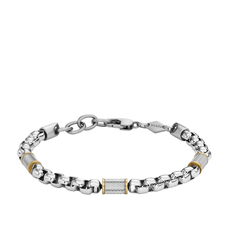 Main Image 1 of Fossil All Stacked Up Men's Two-Tone Steel Chain Bracelet
