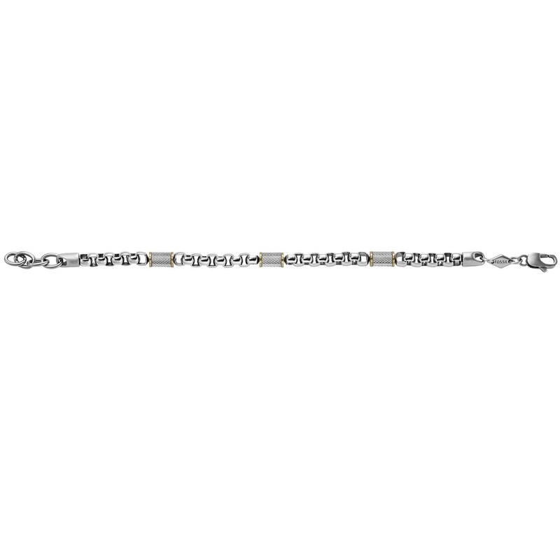 Main Image 4 of Fossil All Stacked Up Men's Two-Tone Steel Chain Bracelet