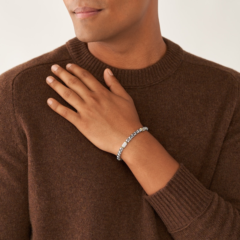 Main Image 5 of Fossil All Stacked Up Men's Two-Tone Steel Chain Bracelet