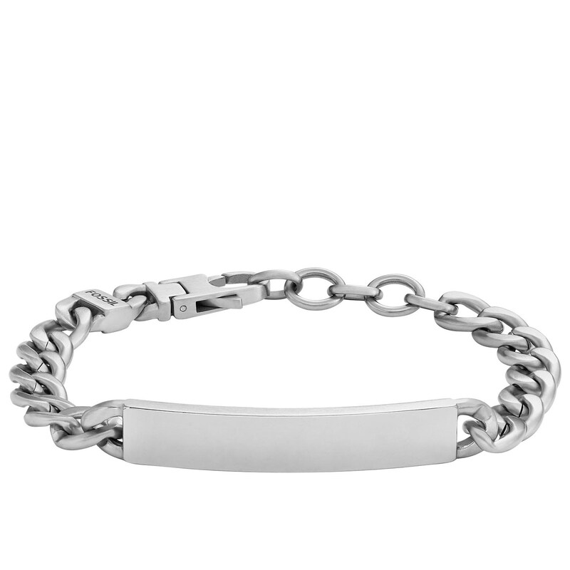 Main Image 1 of Fossil Drew Men's Stainless Steel ID Chain Bracelet