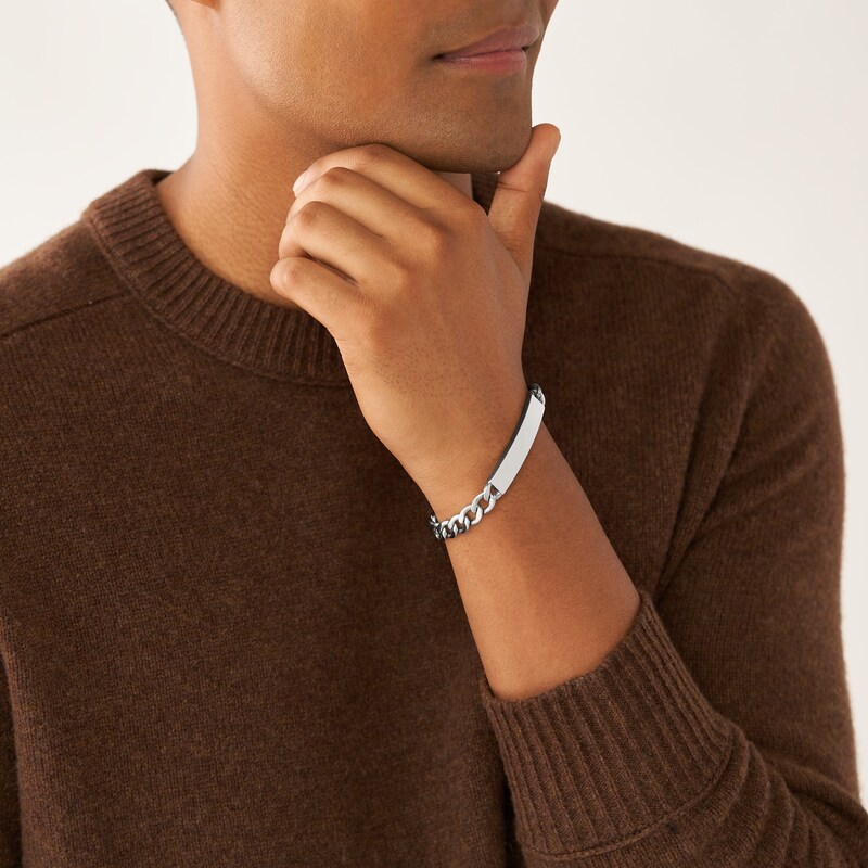 Main Image 5 of Fossil Drew Men's Stainless Steel ID Chain Bracelet