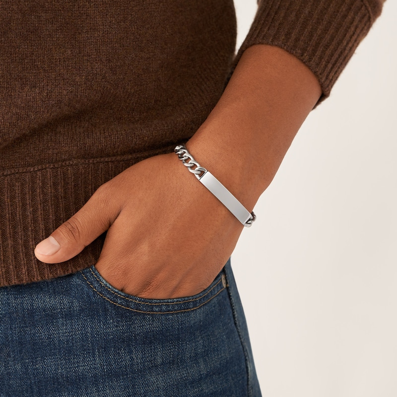Main Image 6 of Fossil Drew Men's Stainless Steel ID Chain Bracelet