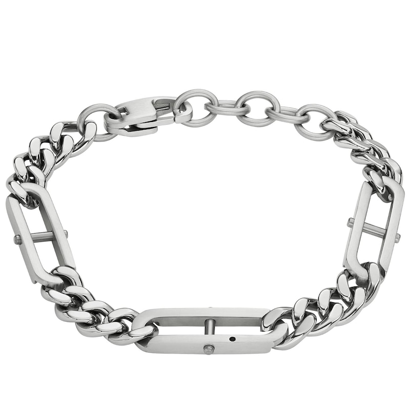 Main Image 1 of Fossil Heritage Men's D-Link Stainless Steel Chain 7" Bracelet