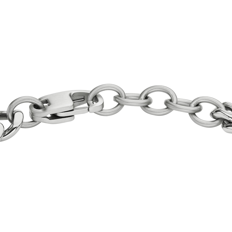 Main Image 3 of Fossil Heritage Men's D-Link Stainless Steel Chain 7" Bracelet