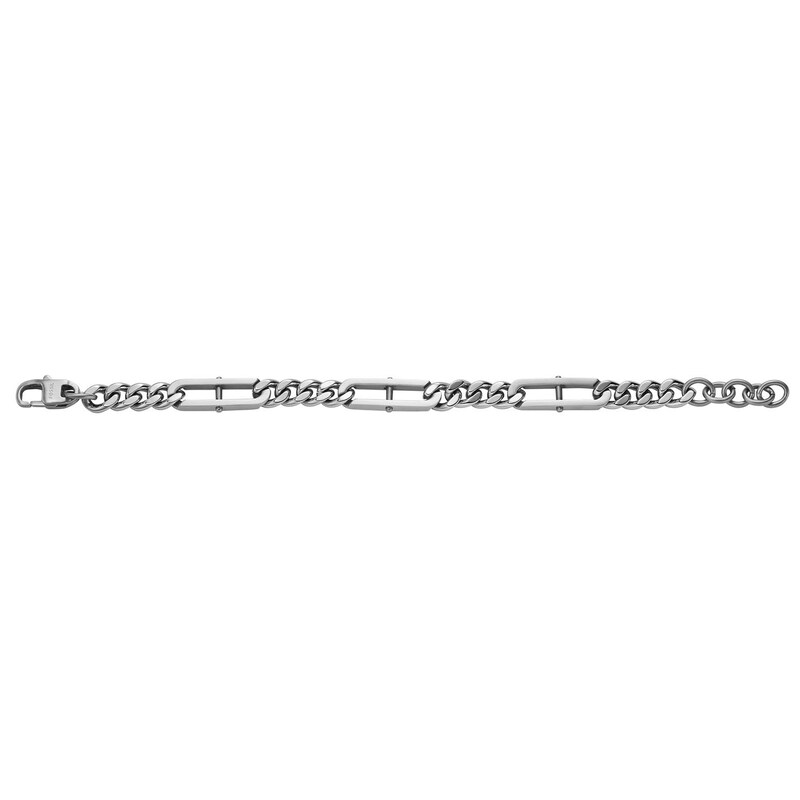Main Image 4 of Fossil Heritage Men's D-Link Stainless Steel Chain 7" Bracelet