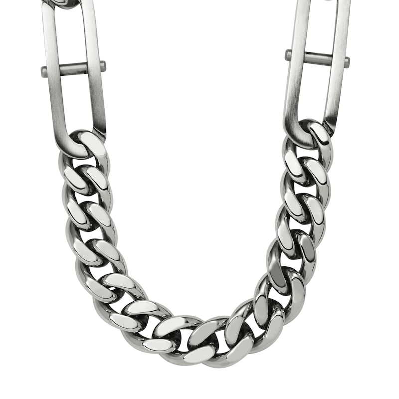 Fossil Men's Heritage D-Link Stainless Steel Chain Necklace