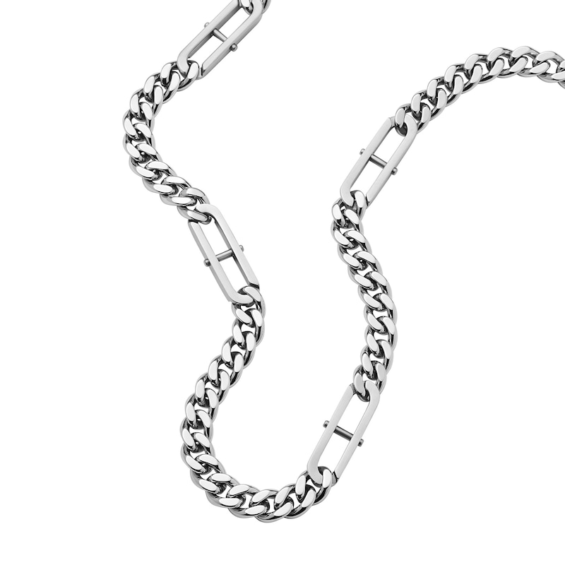 Fossil Men's Heritage D-Link Stainless Steel Chain Necklace
