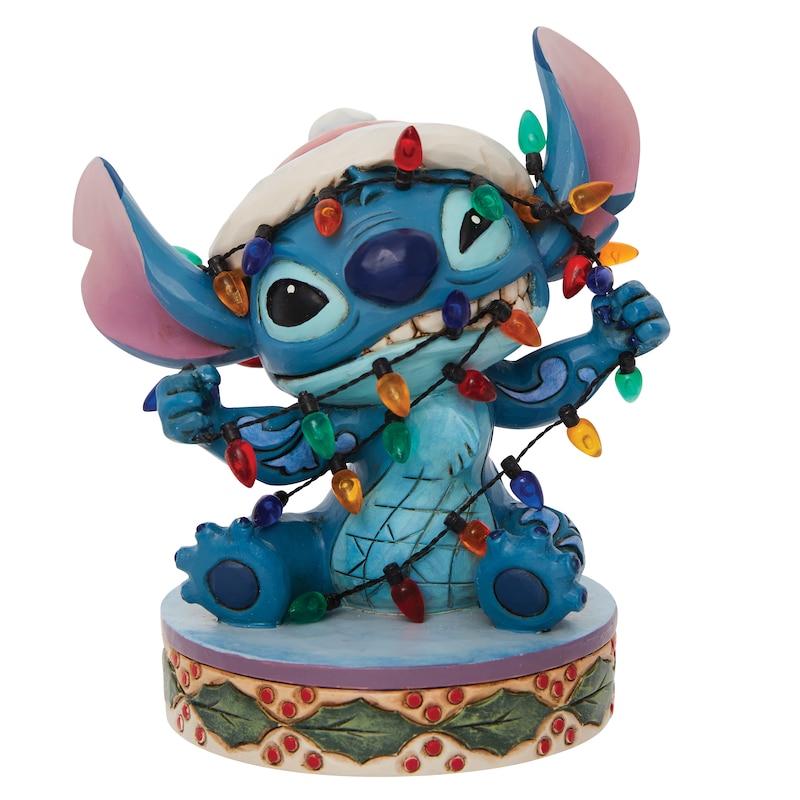 Disney Traditions Stitch Tangled In Lights Figurine